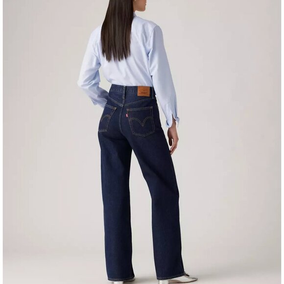 Levi's Women's Premium 26x32 Ribcage Wide Leg Shaded View Dark Wash - Picture 3 of 7